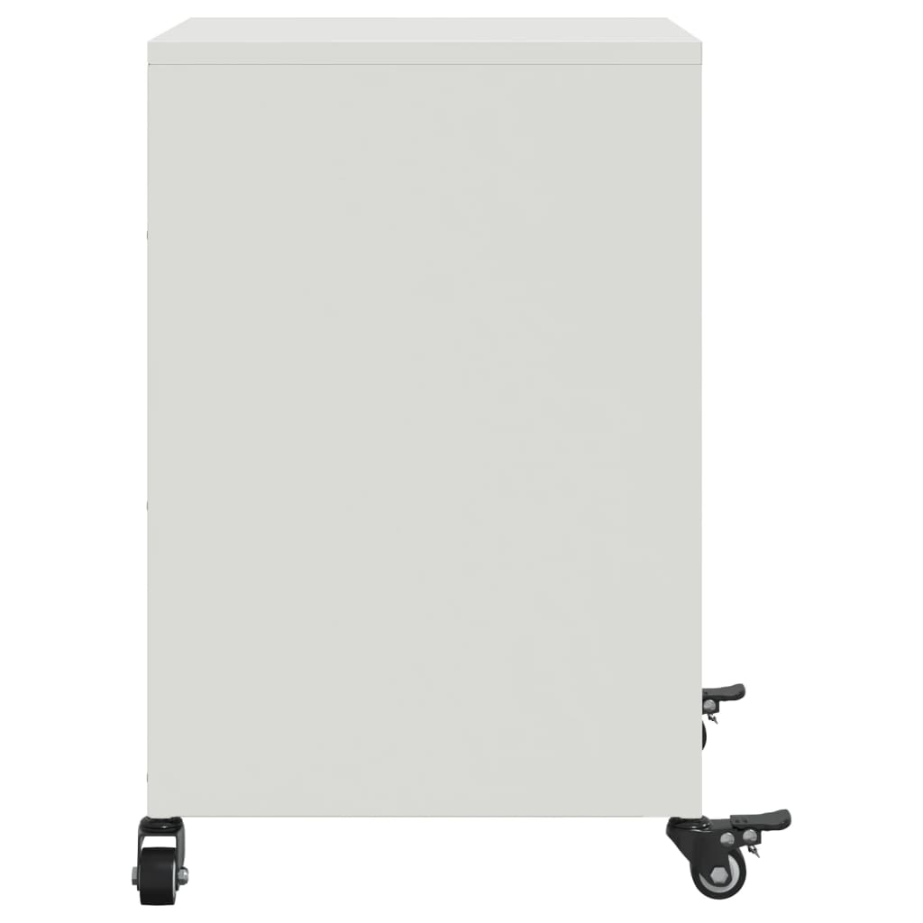 Κομοδίνα 2 τεμ. Λευκό 36x39x59 εκ. από Χάλυβα