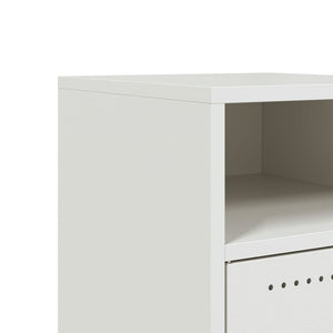 Κομοδίνα 2 τεμ. Λευκό 36x39x59 εκ. από Χάλυβα