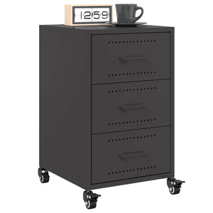 Κομοδίνο Μαύρο 36x39x59 εκ. από Χάλυβα - Pakobazaar