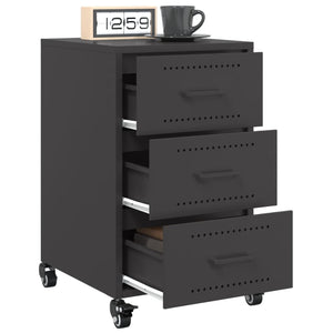 Κομοδίνο Μαύρο 36x39x59 εκ. από Χάλυβα - Pakobazaar