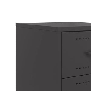Κομοδίνο Μαύρο 36x39x59 εκ. από Χάλυβα - Pakobazaar