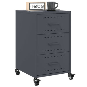 Κομοδίνο Ανθρακί 36x39x59 εκ. από Χάλυβα - Pakobazaar
