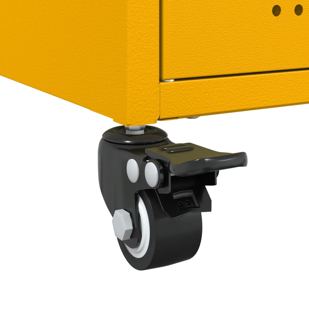 Κομοδίνο Μουσταρδί 36x39x59 εκ. από Χάλυβα