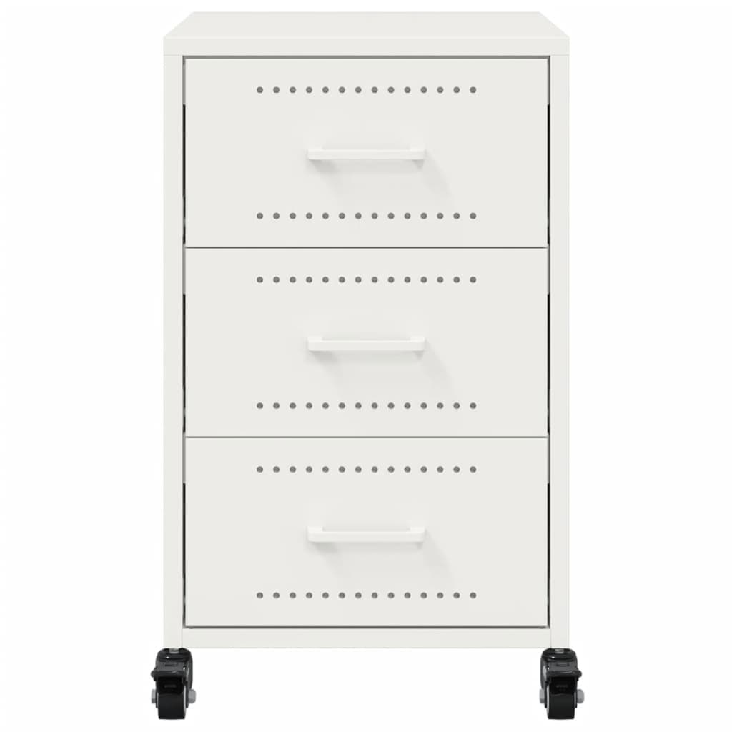 Κομοδίνο Λευκό 36x39x59 εκ. από Χάλυβα