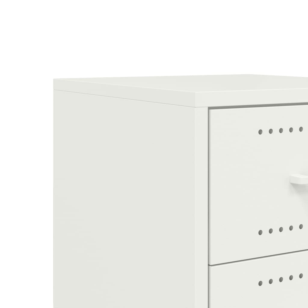 Κομοδίνο Λευκό 36x39x59 εκ. από Χάλυβα