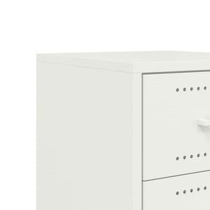 Κομοδίνο Λευκό 36x39x59 εκ. από Χάλυβα