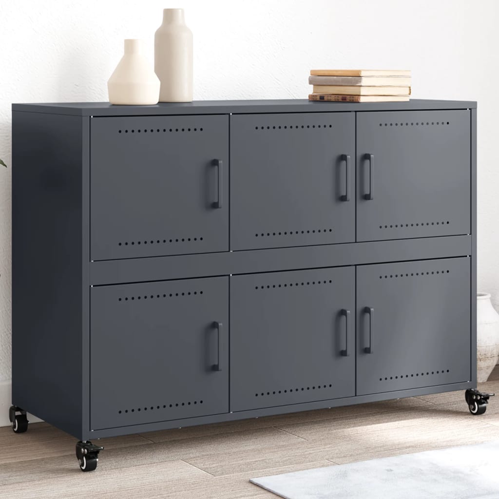 Ντουλάπι Ανθρακί 100,5x39x72 εκ. από Χάλυβα - Pakobazaar