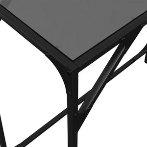 Τραπέζι Κονσόλα Επιφάνεια Μαύρο Γυαλί 80 x 35 x 81 εκ. Ατσάλι