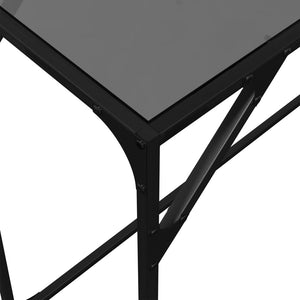 Τραπέζι Κονσόλα Επιφάνεια Μαύρο Γυαλί 98x35x81 εκ. Ατσάλι