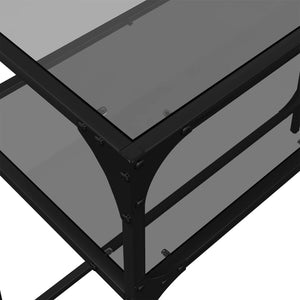 Τραπέζι Κονσόλα Επιφάνεια Μαύρο Γυαλί 80 x 35 x 81 εκ. Ατσάλι