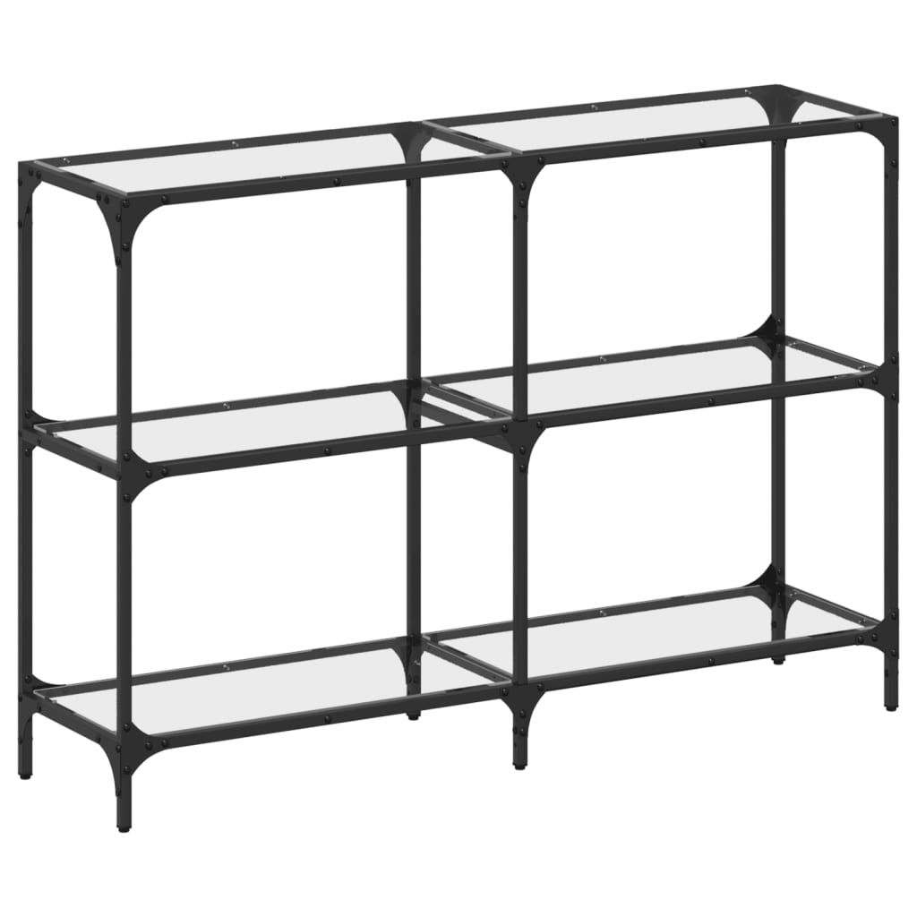 Τραπέζι Σαλονιού Επιφάνεια Διαφανές Γυαλί 118,5x30x81 εκ Ατσάλι