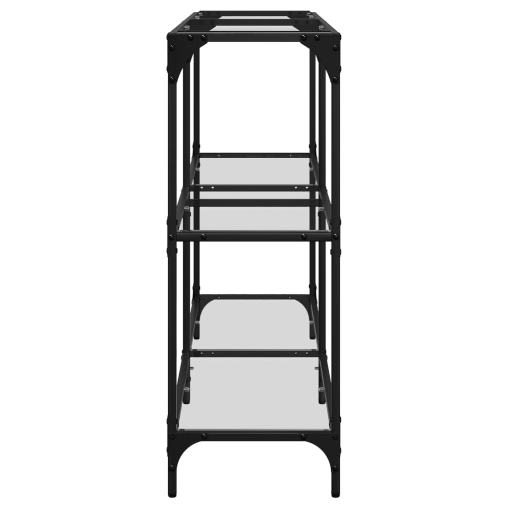 Τραπέζι Σαλονιού Επιφάνεια Διαφανές Γυαλί 118,5x30x81 εκ Ατσάλι