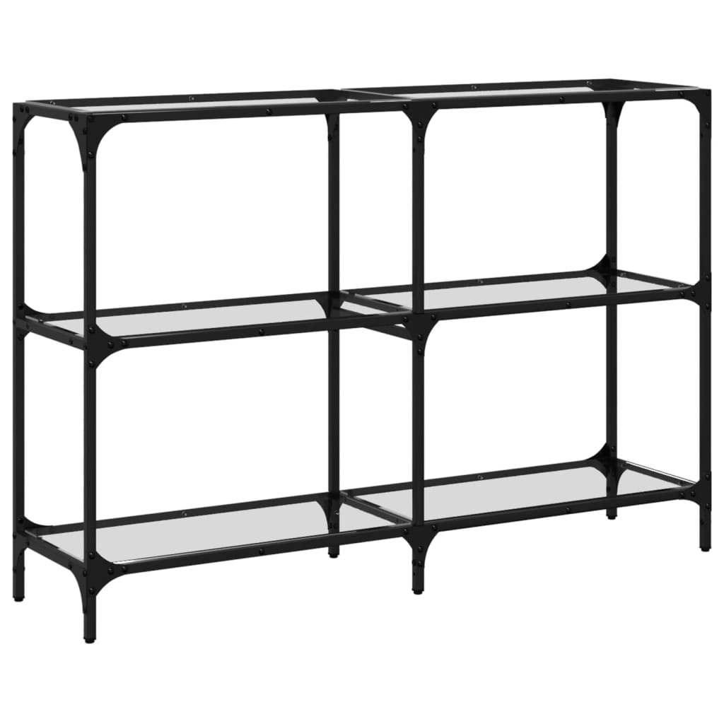 Τραπέζι Σαλονιού Επιφάνεια Διαφανές Γυαλί 118,5x30x81 εκ Ατσάλι