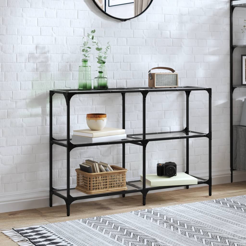 Τραπέζι Σαλονιού Επιφάνεια Διαφανές Γυαλί 118,5x30x81 εκ Ατσάλι