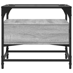 Τραπεζάκι Σαλονιού Sonoma Γκρι 50x50x45 εκ. με Γυάλινες Πόρτες