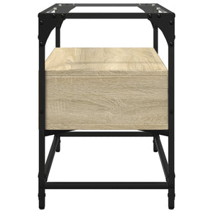 Έπιπλο Τηλεόρασης Γυάλ Επιφάνεια Sonoma Δρυς 60x35x51εκ Επ Ξύλο