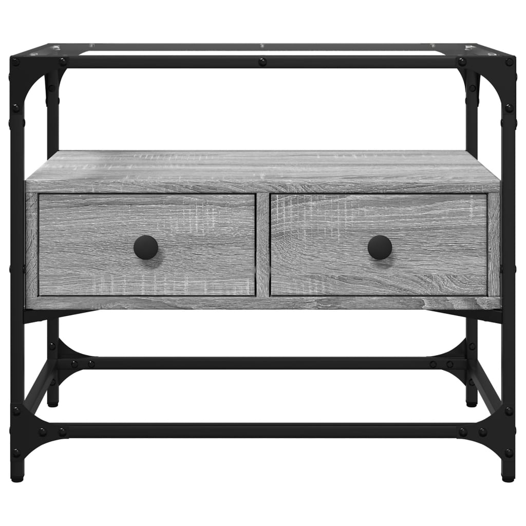Έπιπλο Τηλεόρασης Γυάλ Επιφάνεια Γκρι Sonoma 60x35x51εκ Επ Ξύλο