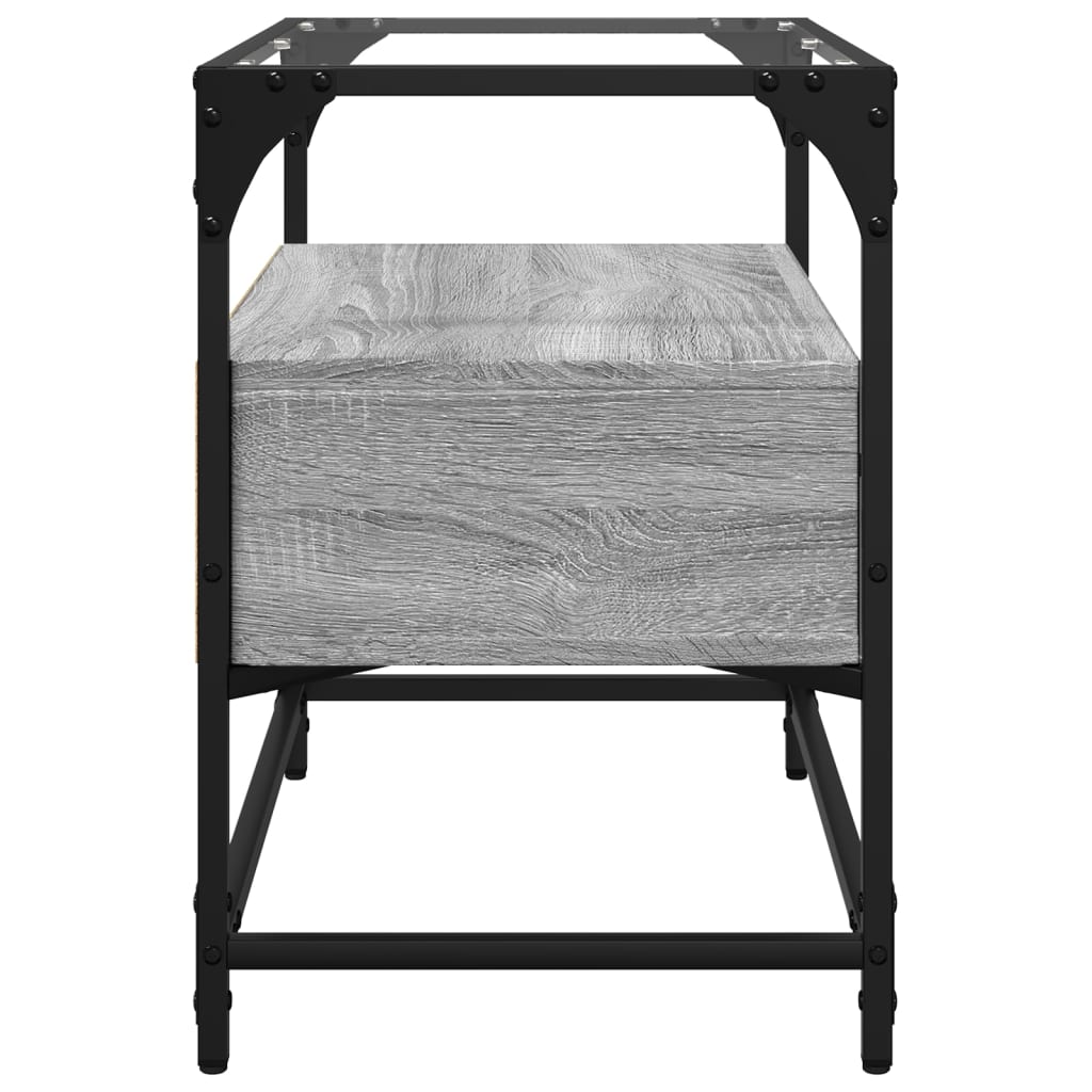 Έπιπλο Τηλεόρασης Γυάλ Επιφάνεια Γκρι Sonoma 60x35x51εκ Επ Ξύλο