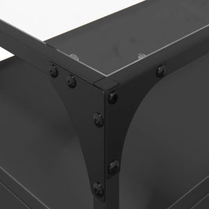 Έπιπλο Τηλεόρασης Γυάλ Επιφάνεια Μαύρο 80x35x51 εκ Επ Ξύλο