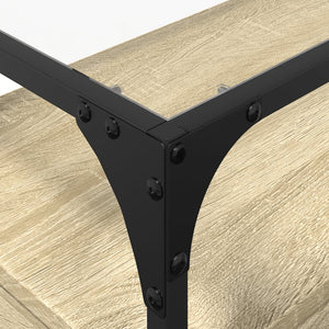 Έπιπλο Τηλεόρασης Γυάλ Επιφάνεια Sonoma Δρυς 80x35x51εκ Επ Ξύλο