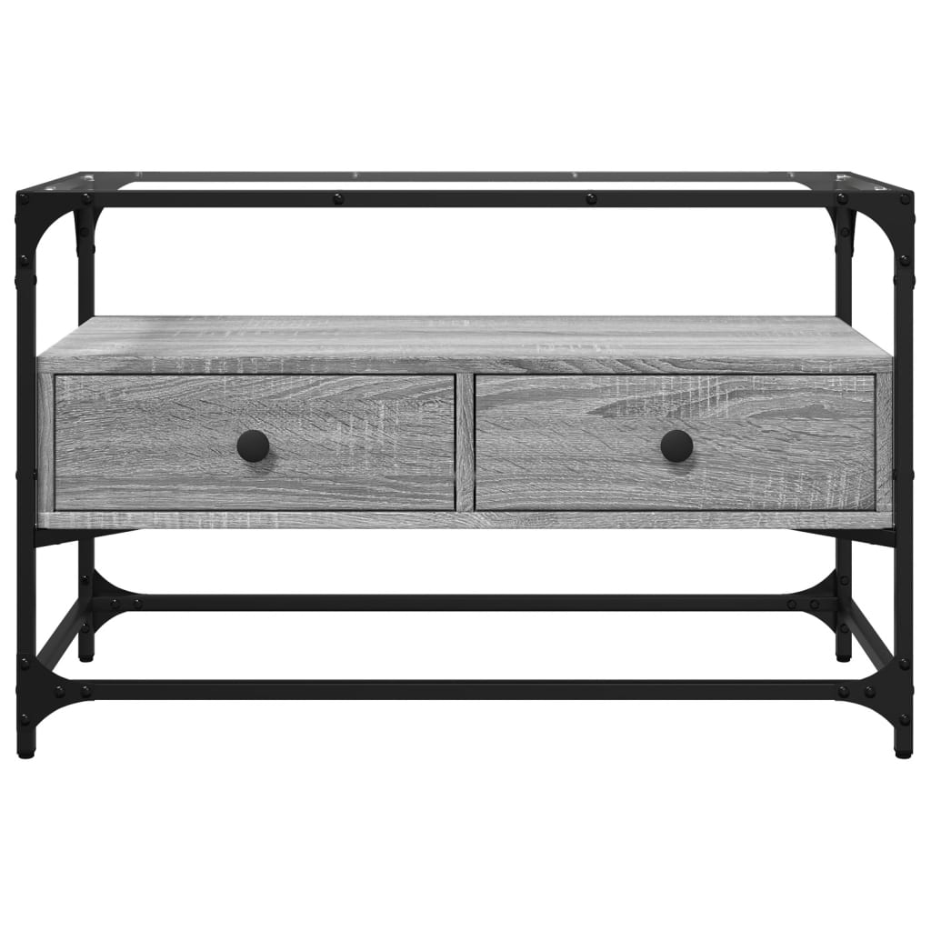 Έπιπλο Τηλεόρασης Γυάλ Επιφάνεια Γκρι Sonoma 80x35x51εκ Επ Ξύλο