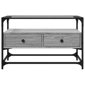Έπιπλο Τηλεόρασης Γυάλ Επιφάνεια Γκρι Sonoma 80x35x51εκ Επ Ξύλο
