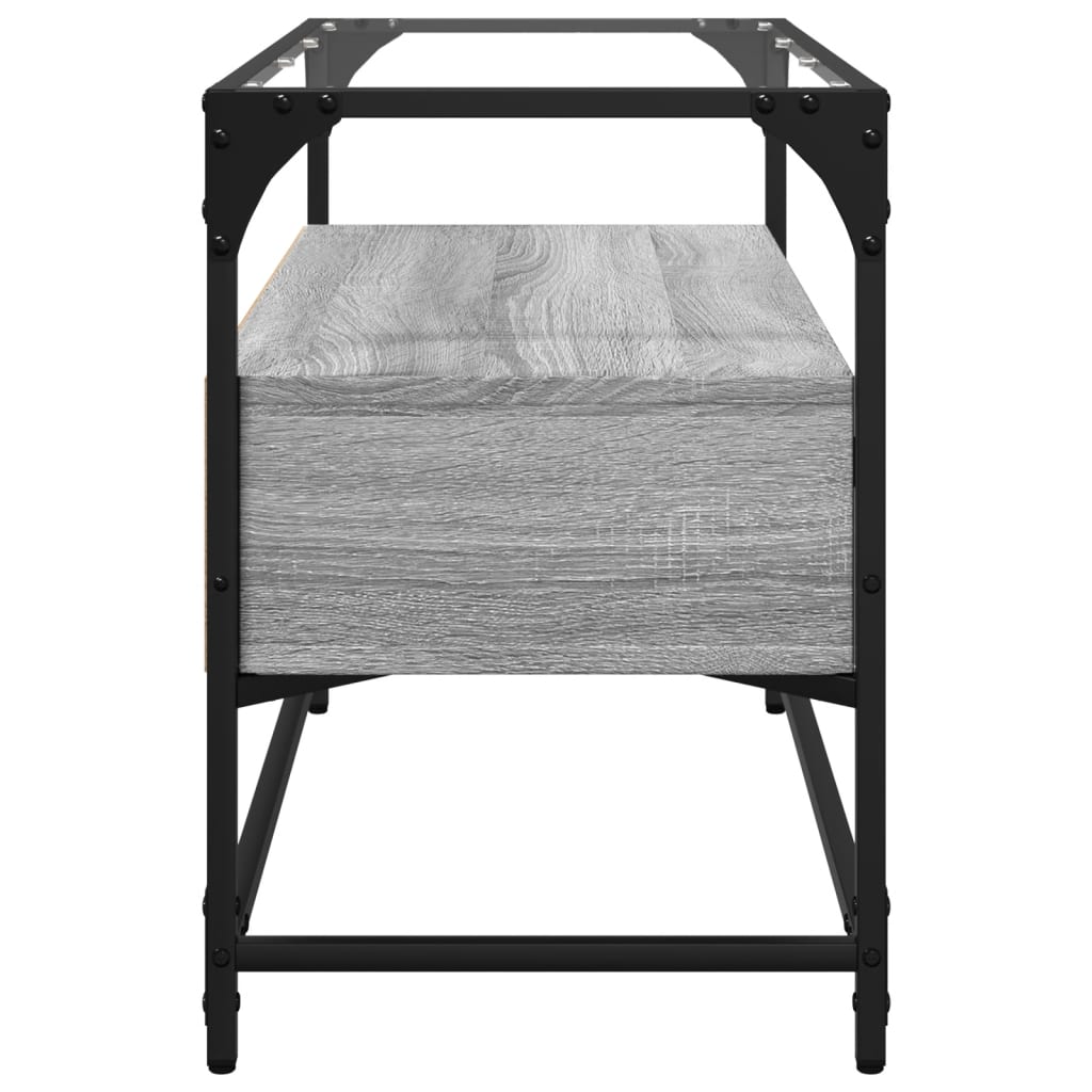 Έπιπλο Τηλεόρασης Γυάλ Επιφάνεια Γκρι Sonoma 80x35x51εκ Επ Ξύλο