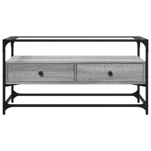 Έπιπλο Τηλεόρασης Γυάλ Επιφάνεια Γκρι Sonoma 98x35x51εκ Επ Ξύλο