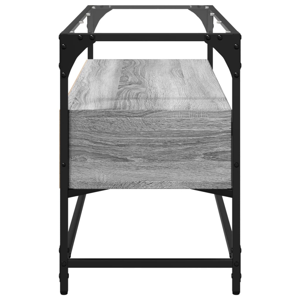 Έπιπλο Τηλεόρασης Γυάλ Επιφάνεια Γκρι Sonoma 98x35x51εκ Επ Ξύλο