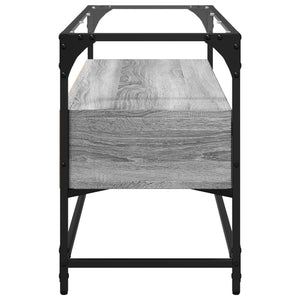Έπιπλο Τηλεόρασης Γυάλ Επιφάνεια Γκρι Sonoma 98x35x51εκ Επ Ξύλο