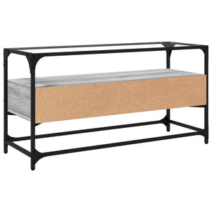 Έπιπλο Τηλεόρασης Γυάλ Επιφάνεια Γκρι Sonoma 98x35x51εκ Επ Ξύλο