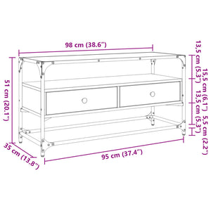 Έπιπλο Τηλεόρασης Γυάλ Επιφάνεια Γκρι Sonoma 98x35x51εκ Επ Ξύλο