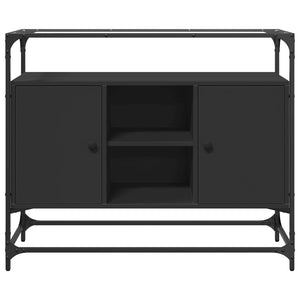 Βοηθητικό Έπιπλο Γυάλ Επιφάνεια Μαύρο 98x35x81 εκ. Επ Ξύλο