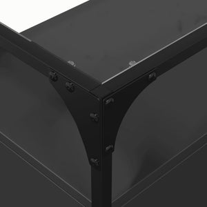 Βοηθητικό Έπιπλο Γυάλ Επιφάνεια Μαύρο 98x35x81 εκ. Επ Ξύλο