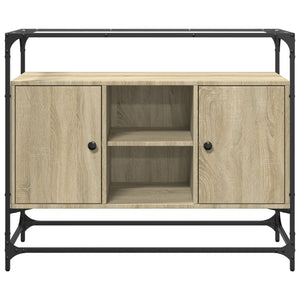 Βοηθητικό Έπιπλο Γυάλ Επιφάνεια Sonoma Δρυς 98x35x81 εκ Επ Ξύλο