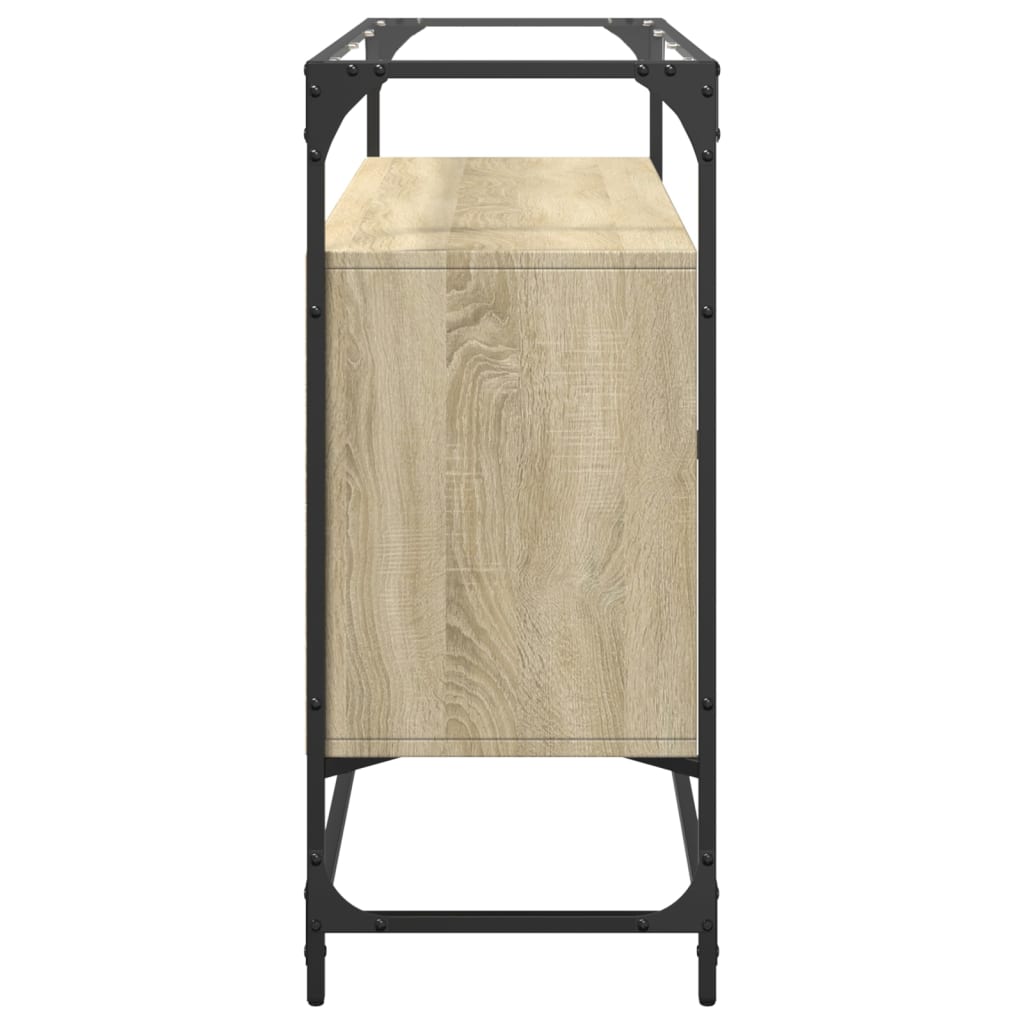 Βοηθητικό Έπιπλο Γυάλ Επιφάνεια Sonoma Δρυς 98x35x81 εκ Επ Ξύλο