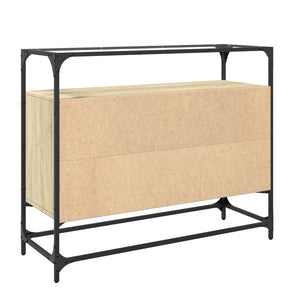 Βοηθητικό Έπιπλο Γυάλ Επιφάνεια Sonoma Δρυς 98x35x81 εκ Επ Ξύλο
