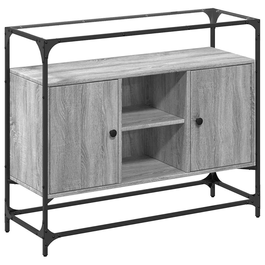 Βοηθητικό Έπιπλο Γυάλ Επιφάνεια Γκρι Sonoma 98x35x81 εκ Επ Ξύλο