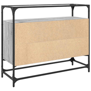 Βοηθητικό Έπιπλο Γυάλ Επιφάνεια Γκρι Sonoma 98x35x81 εκ Επ Ξύλο