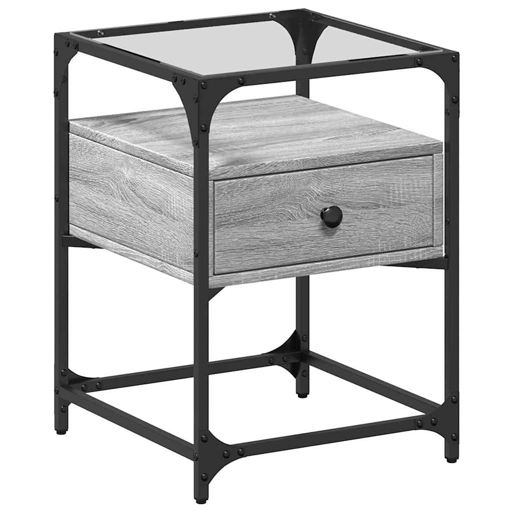 Κομοδίνα 2 τεμ. Γκρι Sonoma 40 x 40 x 55 εκ. από Επεξεργ. Ξύλο