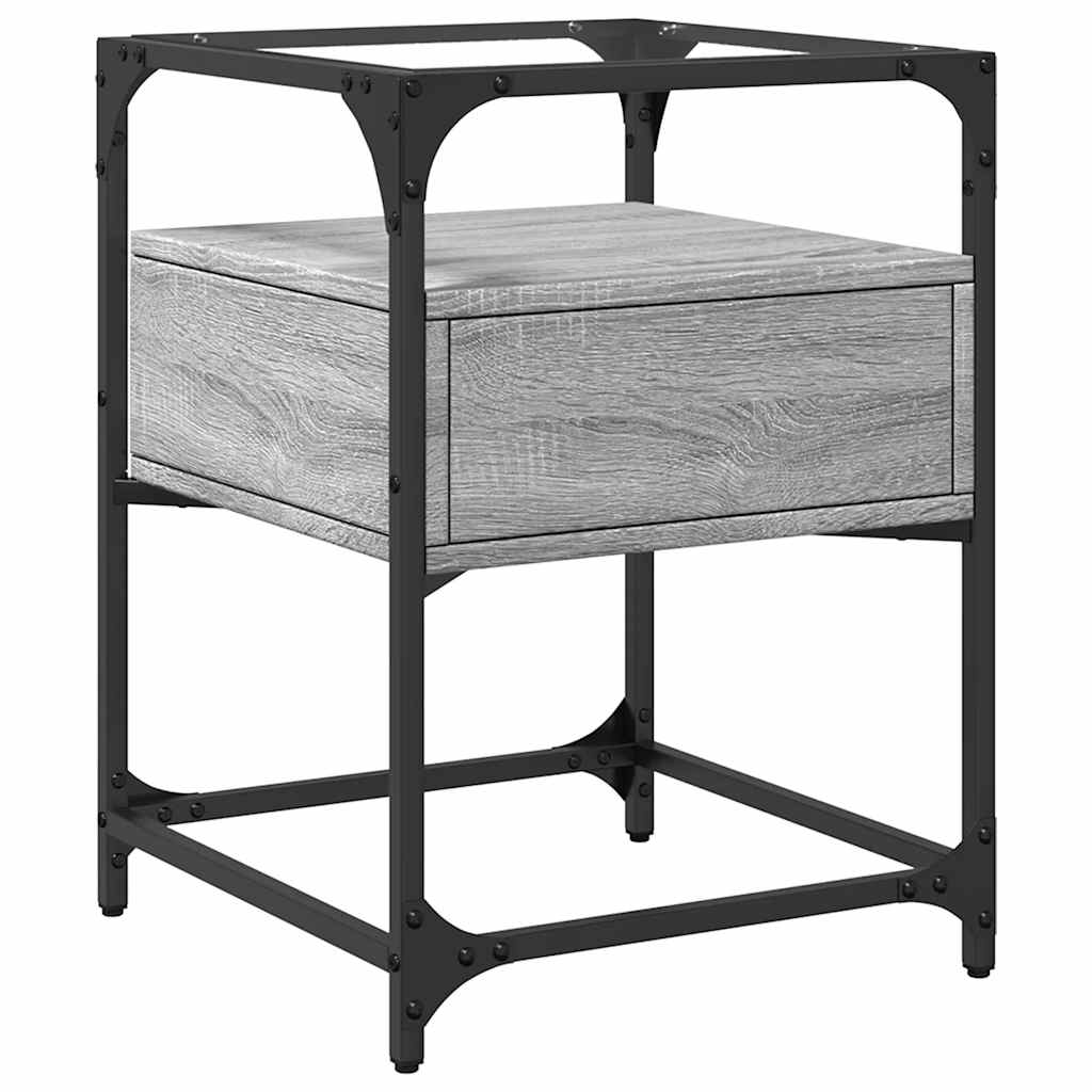 Κομοδίνα 2 τεμ. Γκρι Sonoma 40 x 40 x 55 εκ. από Επεξεργ. Ξύλο