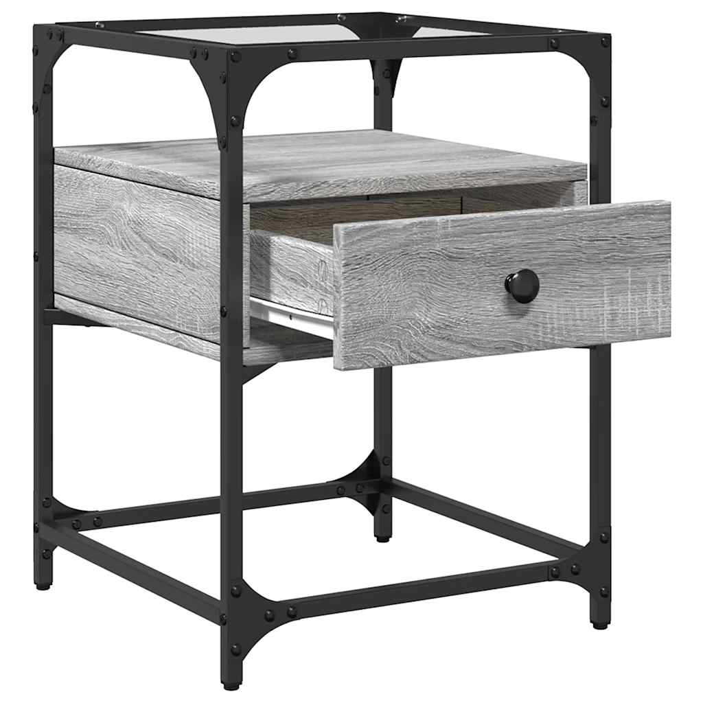 Κομοδίνα 2 τεμ. Γκρι Sonoma 40 x 40 x 55 εκ. από Επεξεργ. Ξύλο