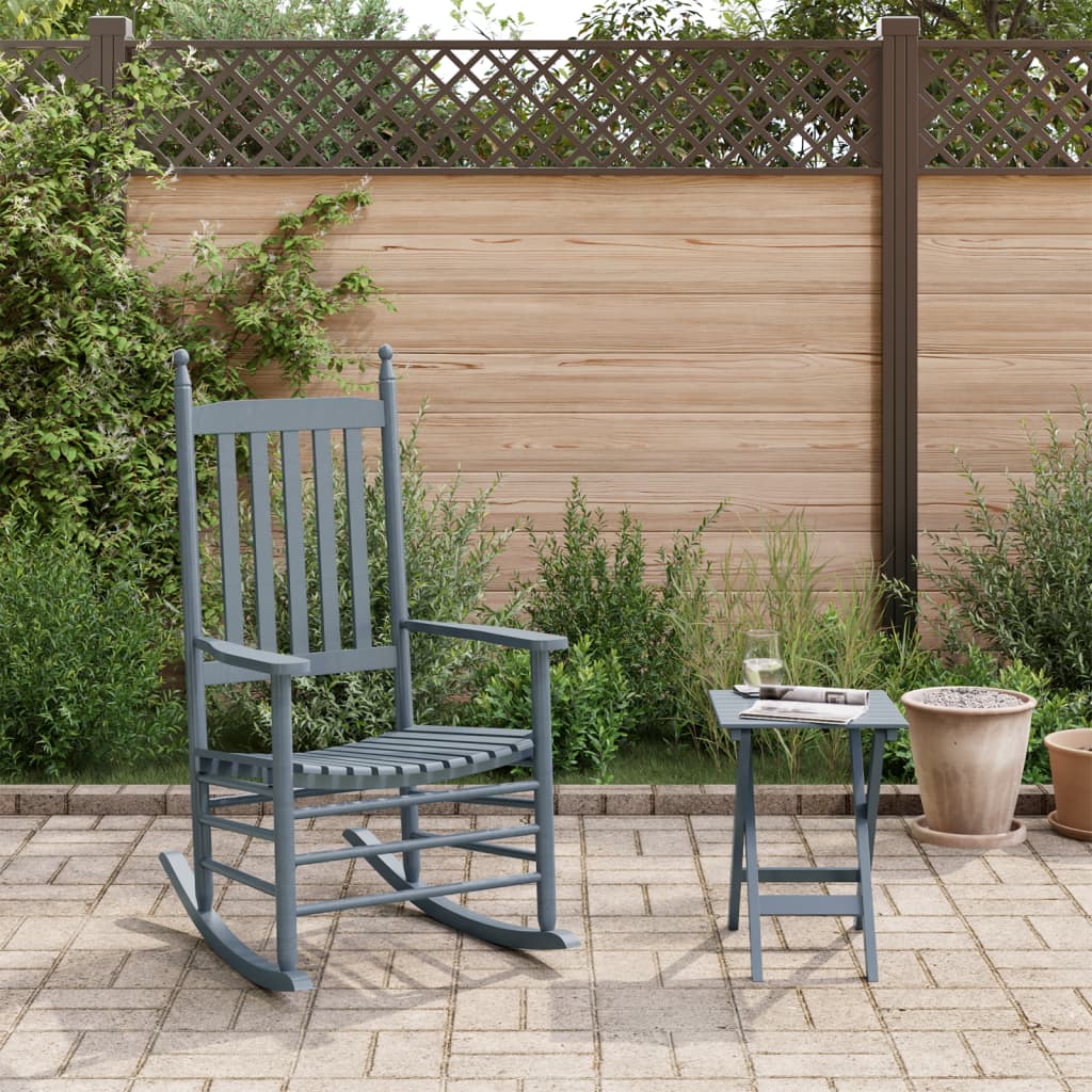 Καρέκλα Κουνιστή Πτυσσόμενο Τραπέζι Γκρι Μασίφ Λεύκα - Pakobazaar