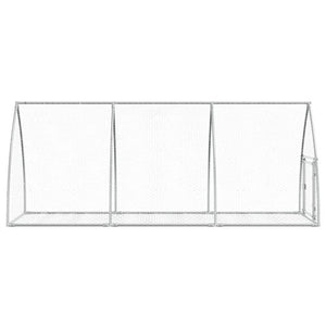 Κλουβί Κουνελιών Ασημί 105x300x120 εκ. από Γαλβανισμένο Χάλυβα