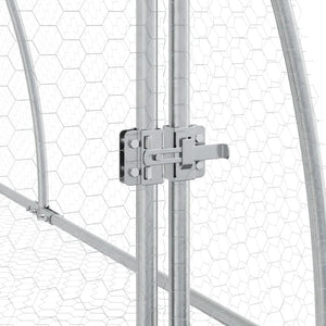 Κλουβί Κουνελιών Ασημί 105x300x120 εκ. από Γαλβανισμένο Χάλυβα