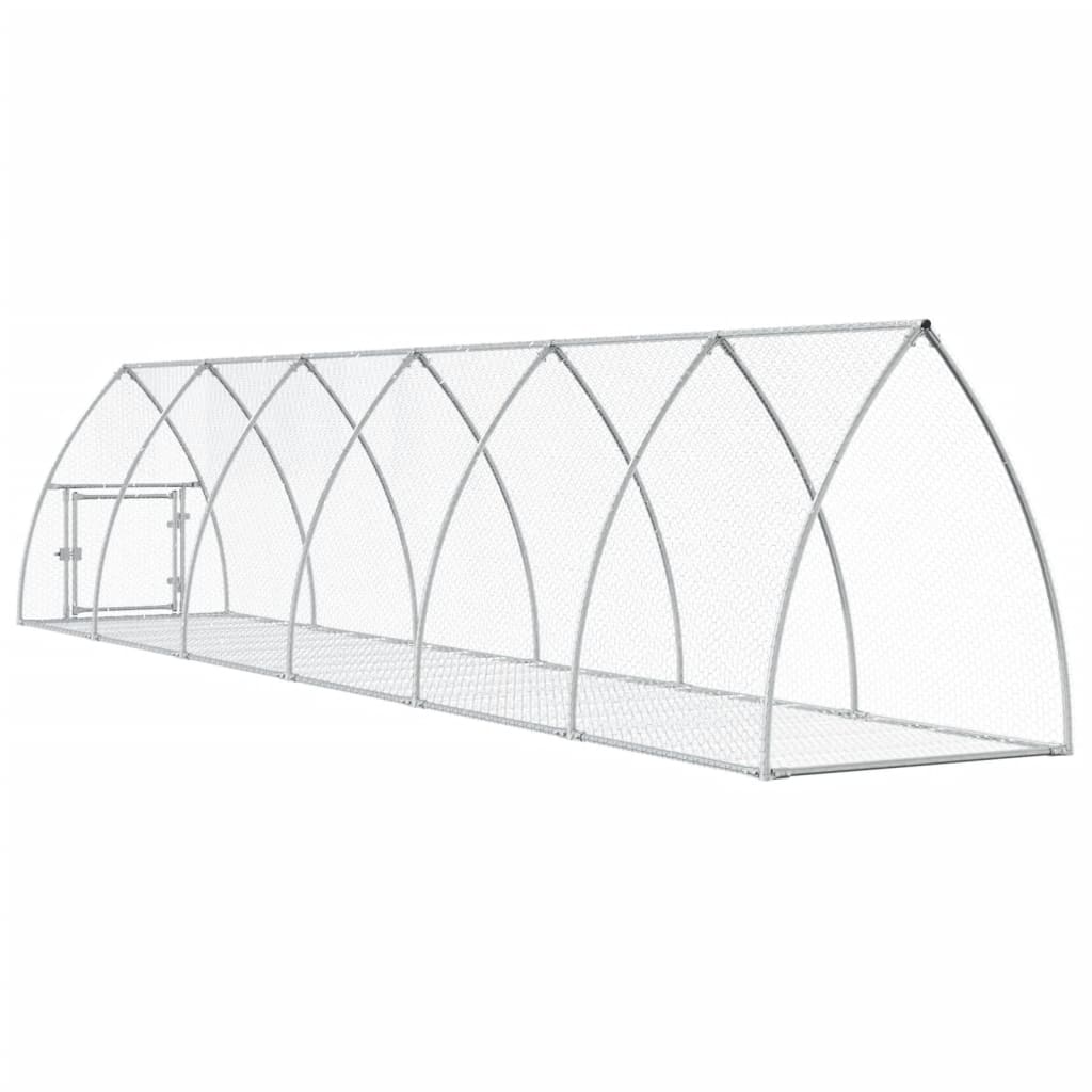 Κλουβί Κουνελιών Ασημί 105x600x120 εκ. από Γαλβανισμένο Χάλυβα
