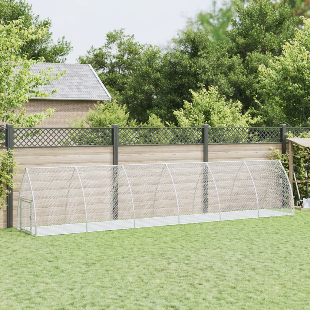 Κλουβί Κουνελιών Ασημί 105x600x120 εκ. από Γαλβανισμένο Χάλυβα