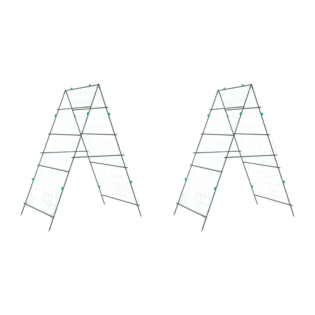 Καφασωτά Κήπου για Αναρριχώμενα Φυτά 2 τεμ. Πλαίσιο Α Ατσάλι