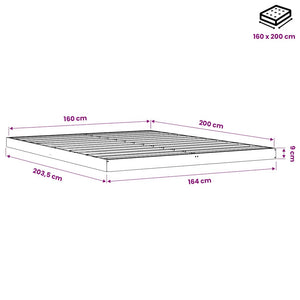 Πλαίσιο Κρεβατιού Καφέ Κεριού 160x200εκ από Μασίφ Ξύλο Πεύκου - Pakobazaar