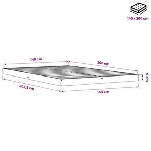 Πλαίσιο Κρεβατιού Καφέ Κεριού 140x200εκ από Μασίφ Ξύλο Πεύκου